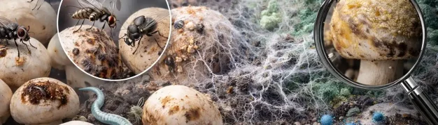 آشنایی با آفات و بیماری‌های شایع در پرورش قارچ